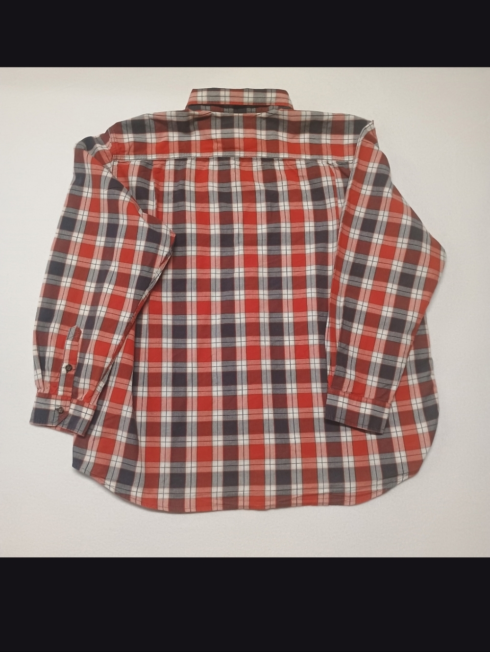 Carhartt Mens 2XL Orange Red and Gray Plaid Button-Down Shirt - Picture 6 of 8